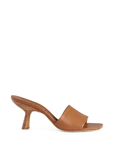Giuseppe Zanotti Square-toe Leather Mules In Brown