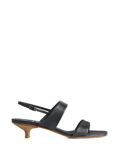 Giuseppe Zanotti Square-toe Slingback Sandals In Black