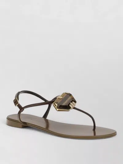 Giuseppe Zanotti Stainless Steel Flat Slides In Multi