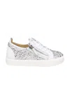Giuseppe Zanotti Sticking Drill Lace Up Casual Sports Shoes In White