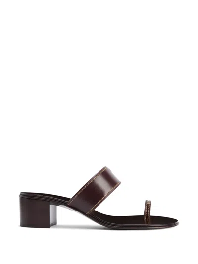 Giuseppe Zanotti Stitching Leather Sandals In Brown
