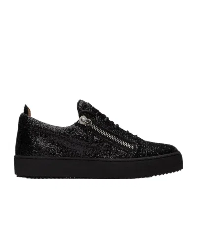Giuseppe Zanotti Strass Glitter-detail Sneakers In Black
