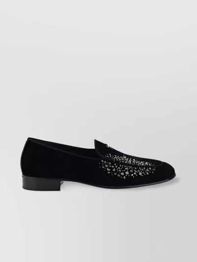 Giuseppe Zanotti Studded Cone Basin Loafers In Black