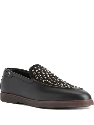 GIUSEPPE ZANOTTI STUDDED LEATHER LOAFERS