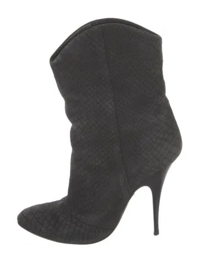 Pre-owned Giuseppe Zanotti Suede Animal Print Boots In Black