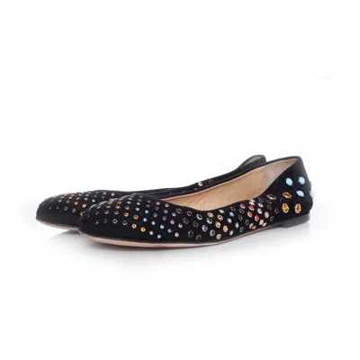 Giuseppe Zanotti , Suede Ballerina With Colored Studs In Black