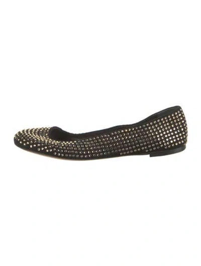 Pre-owned Giuseppe Zanotti Suede Ballet Flats In Black