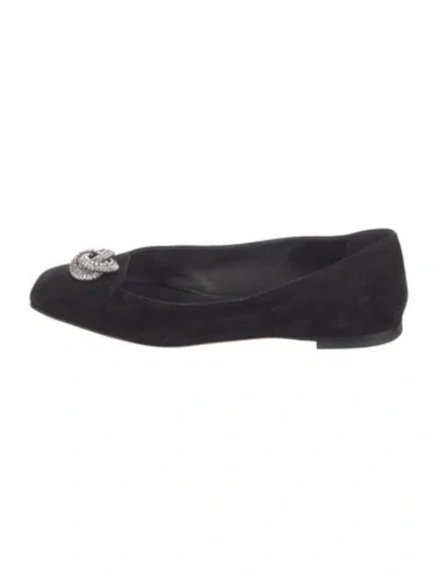 Pre-owned Giuseppe Zanotti Suede Ballet Flats In Black