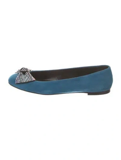 Pre-owned Giuseppe Zanotti Suede Ballet Flats In Blue