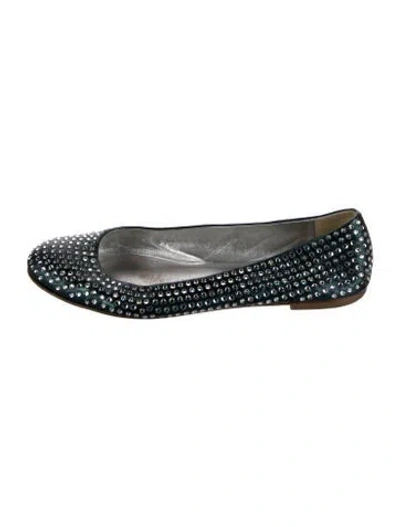 Pre-owned Giuseppe Zanotti Suede Ballet Flats In Silver