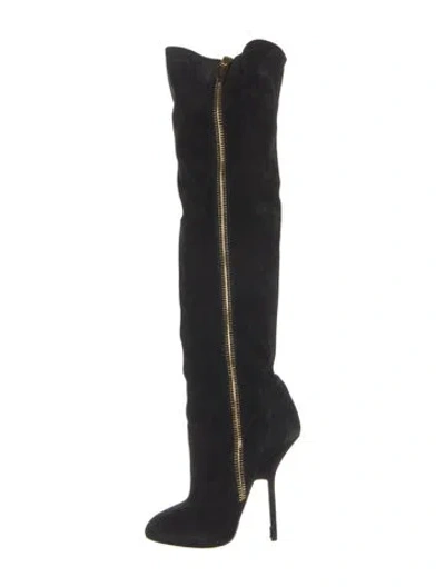 Pre-owned Giuseppe Zanotti Suede Boots In Black