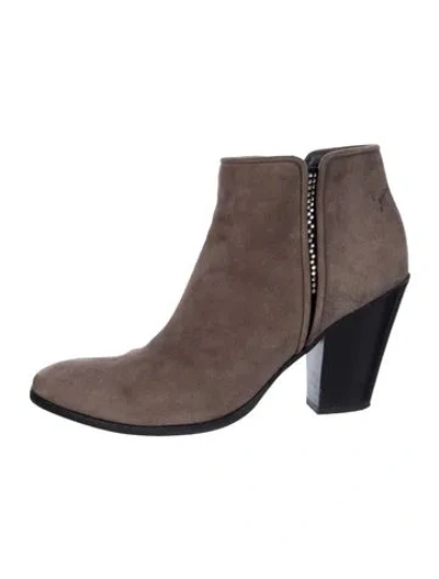 Pre-owned Giuseppe Zanotti Suede Boots In Gray
