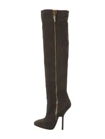 Pre-owned Giuseppe Zanotti Suede Boots In Gray