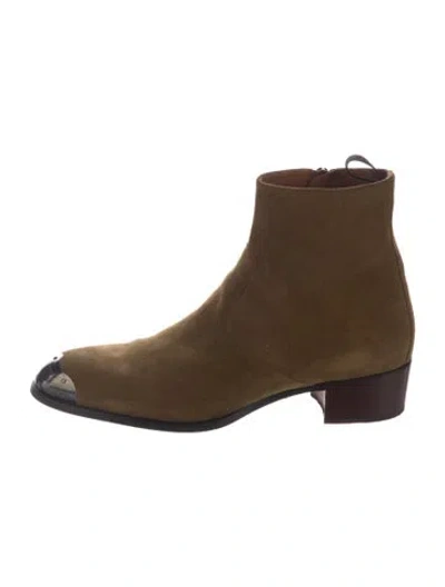 Pre-owned Giuseppe Zanotti Suede Boots In Green
