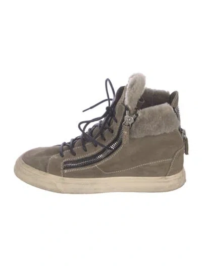 Pre-owned Giuseppe Zanotti Suede Boots In Green