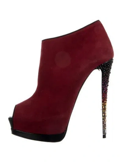 Pre-owned Giuseppe Zanotti Suede Boots In Red