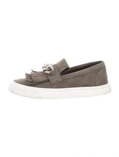 Pre-owned Giuseppe Zanotti Suede Chain-link Sneakers In Green