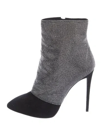 Pre-owned Giuseppe Zanotti Suede Colorblock Pattern Boots In Multi