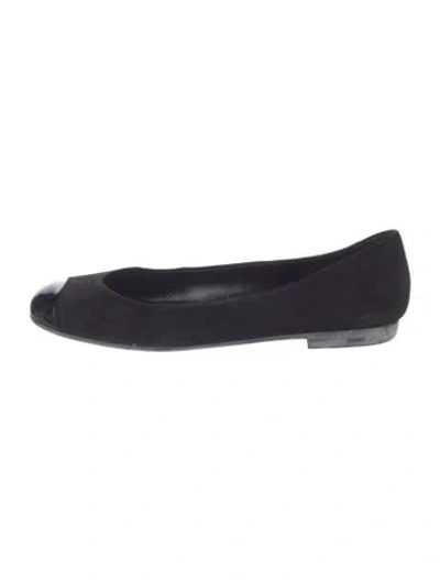 Pre-owned Giuseppe Zanotti Suede Crystal Embellishments Flats In Black