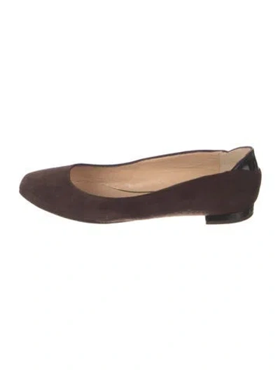 Pre-owned Giuseppe Zanotti Suede Crystal Embellishments Mules In Brown
