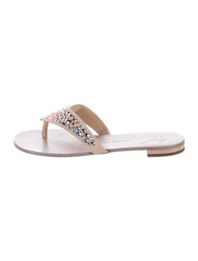 Pre-owned Giuseppe Zanotti Suede Crystal Embellishments In Purple