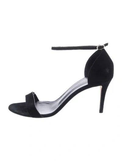 Pre-owned Giuseppe Zanotti Suede Crystal Embellishments Sandals In Black