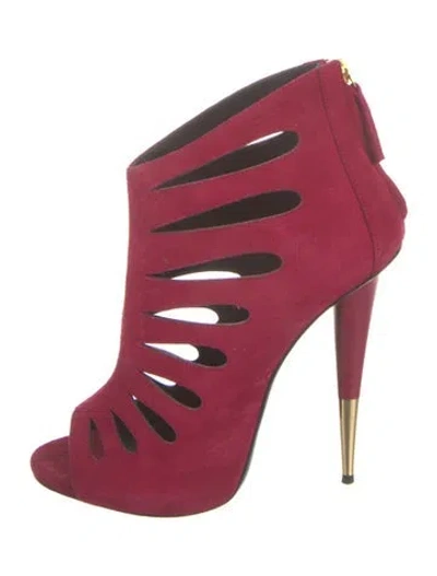 Pre-owned Giuseppe Zanotti Suede Cutout Accent Pumps In Pink