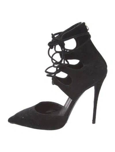 Pre-owned Giuseppe Zanotti Suede D'orsay Pumps In Black