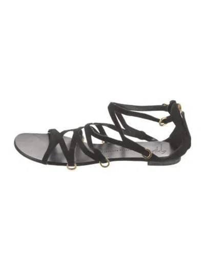 Pre-owned Giuseppe Zanotti Suede Gladiator Sandals In Black