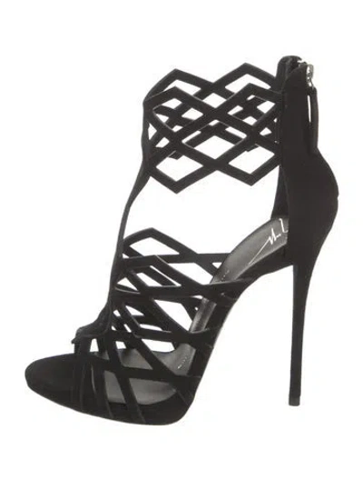 Pre-owned Giuseppe Zanotti Suede Gladiator Sandals In Black