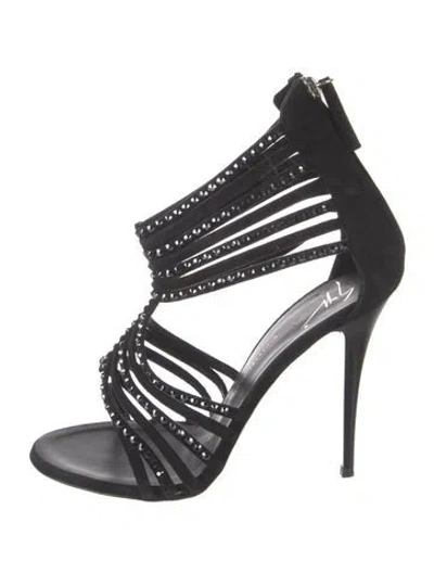 Pre-owned Giuseppe Zanotti Suede Gladiator Sandals In Black