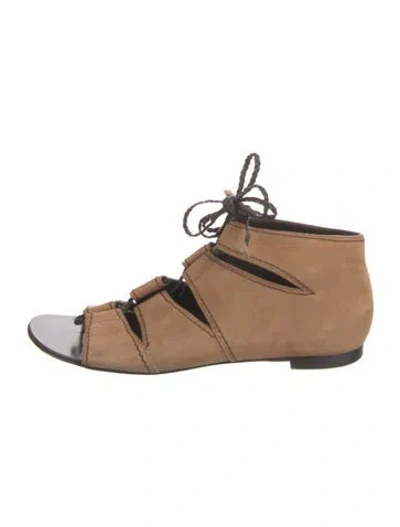 Pre-owned Giuseppe Zanotti Suede Gladiator Sandals In Brown