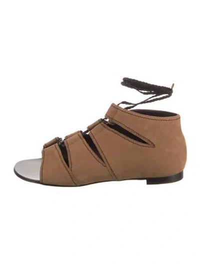 Pre-owned Giuseppe Zanotti Suede Gladiator Sandals In Brown