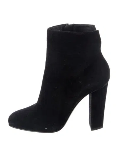 Pre-owned Giuseppe Zanotti Suede Glitter Accents Boots In Black
