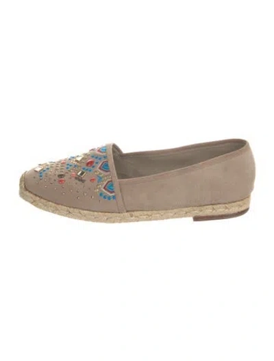 Pre-owned Giuseppe Zanotti Suede Graphic Print Espadrilles In Neutrals