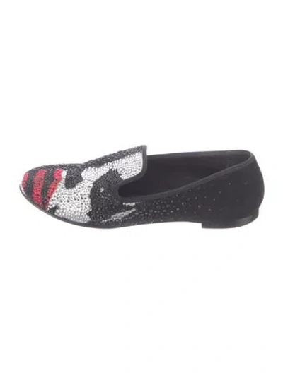 Pre-owned Giuseppe Zanotti Suede Graphic Print Loafers In Blue