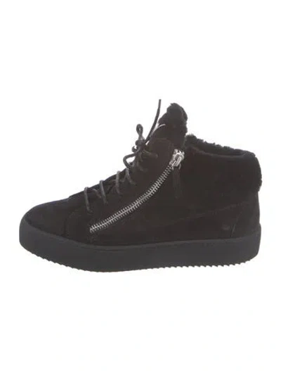 Pre-owned Giuseppe Zanotti Suede Lace-up Boots In Black