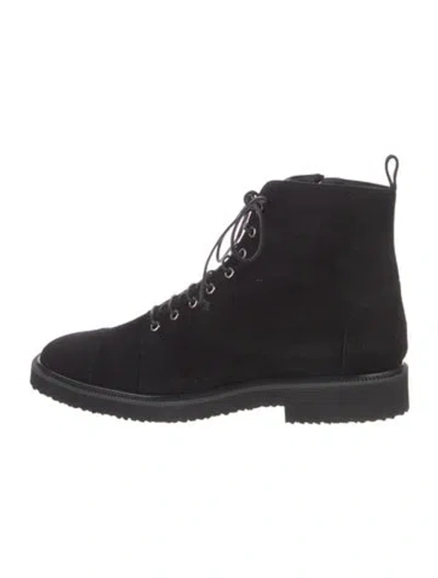 Pre-owned Giuseppe Zanotti Suede Lace-up Boots In Black