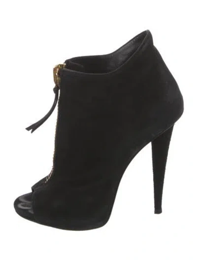Pre-owned Giuseppe Zanotti Suede Lace-up Boots In Black