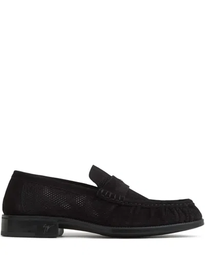 Giuseppe Zanotti Suede Loafers In Black