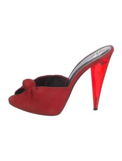 Pre-owned Giuseppe Zanotti Suede Mules In Red