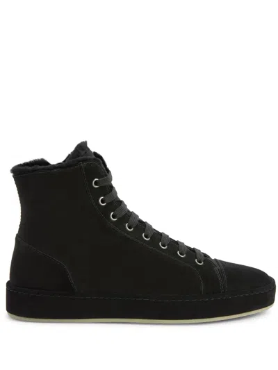 Giuseppe Zanotti Suede Panelled Sneakers In Black