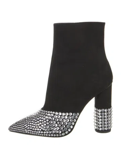 Pre-owned Giuseppe Zanotti Suede Patterned Boots In Black