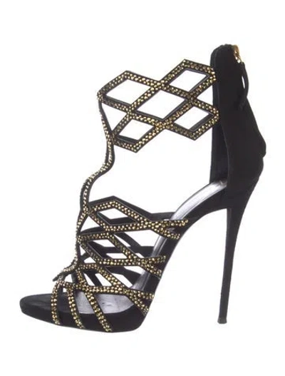 Pre-owned Giuseppe Zanotti Suede Patterned Gladiator Sandals In Multi