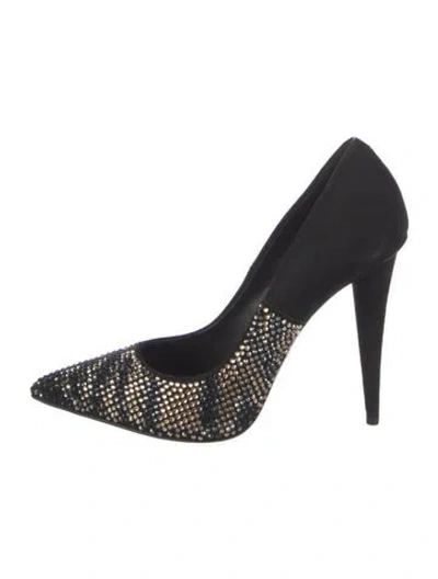 Pre-owned Giuseppe Zanotti Suede Patterned Pumps In Blue