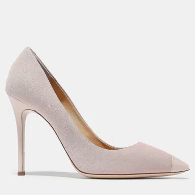 Pre-owned Giuseppe Zanotti Suede Pointed Toe Pumps Size 35 In Pink