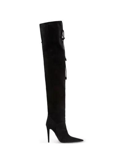 Giuseppe Zanotti Suede Pointed-toe Boot In Black
