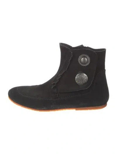 Pre-owned Giuseppe Zanotti Suede Printed Chelsea Boots In Black
