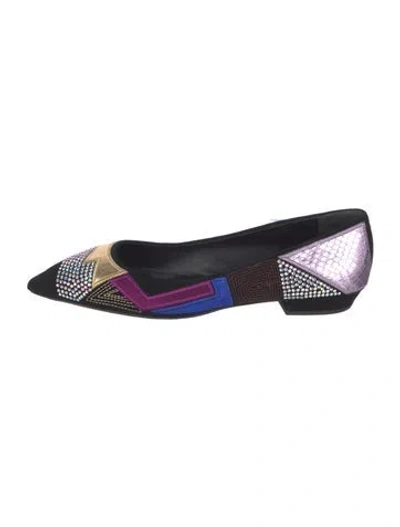 Pre-owned Giuseppe Zanotti Suede Printed Flats In Multi