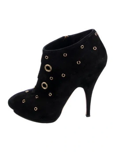 Pre-owned Giuseppe Zanotti Suede Printed Pumps In Black